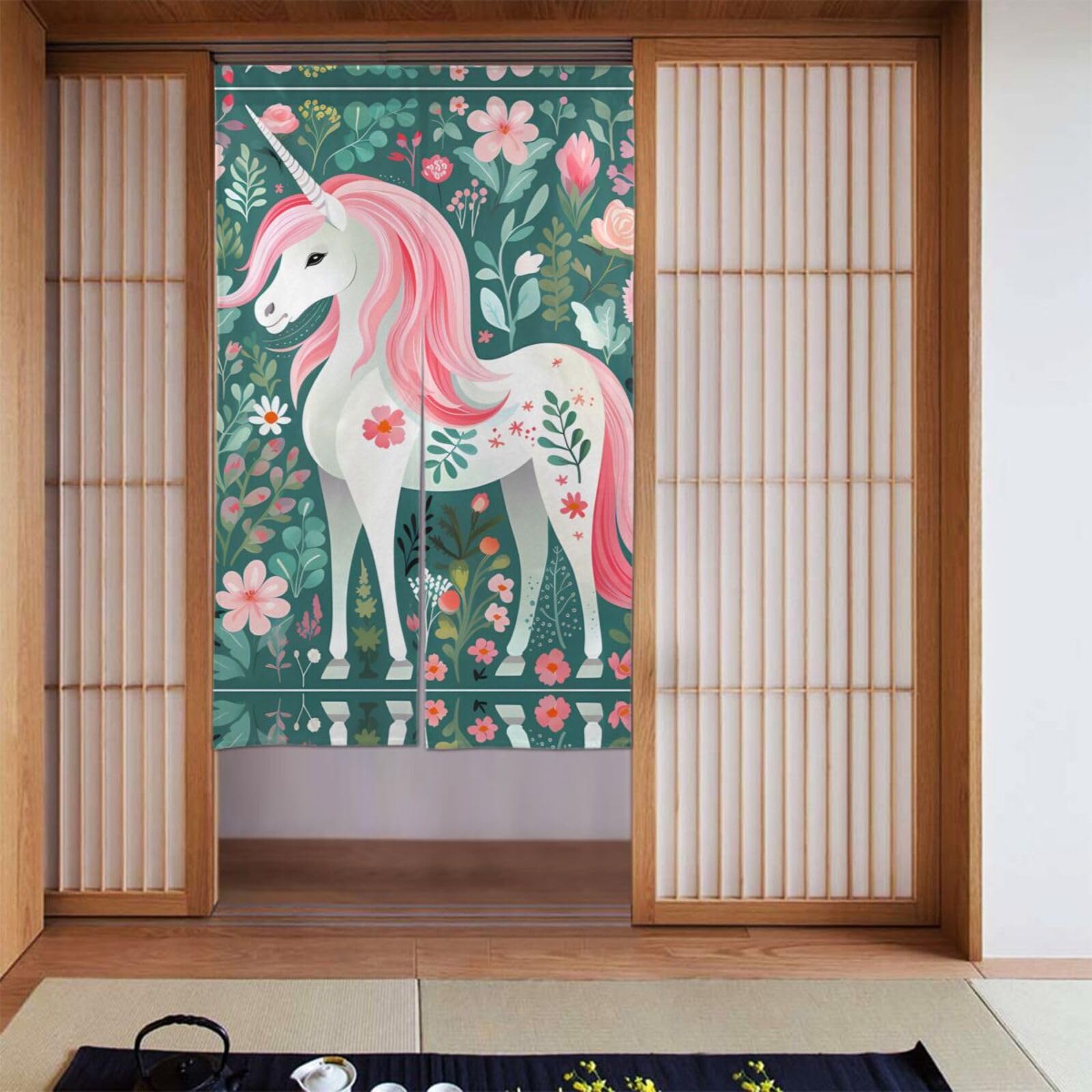Rideaux licorne WHJSSF 86x142 cm tenture murale et séparation de porte