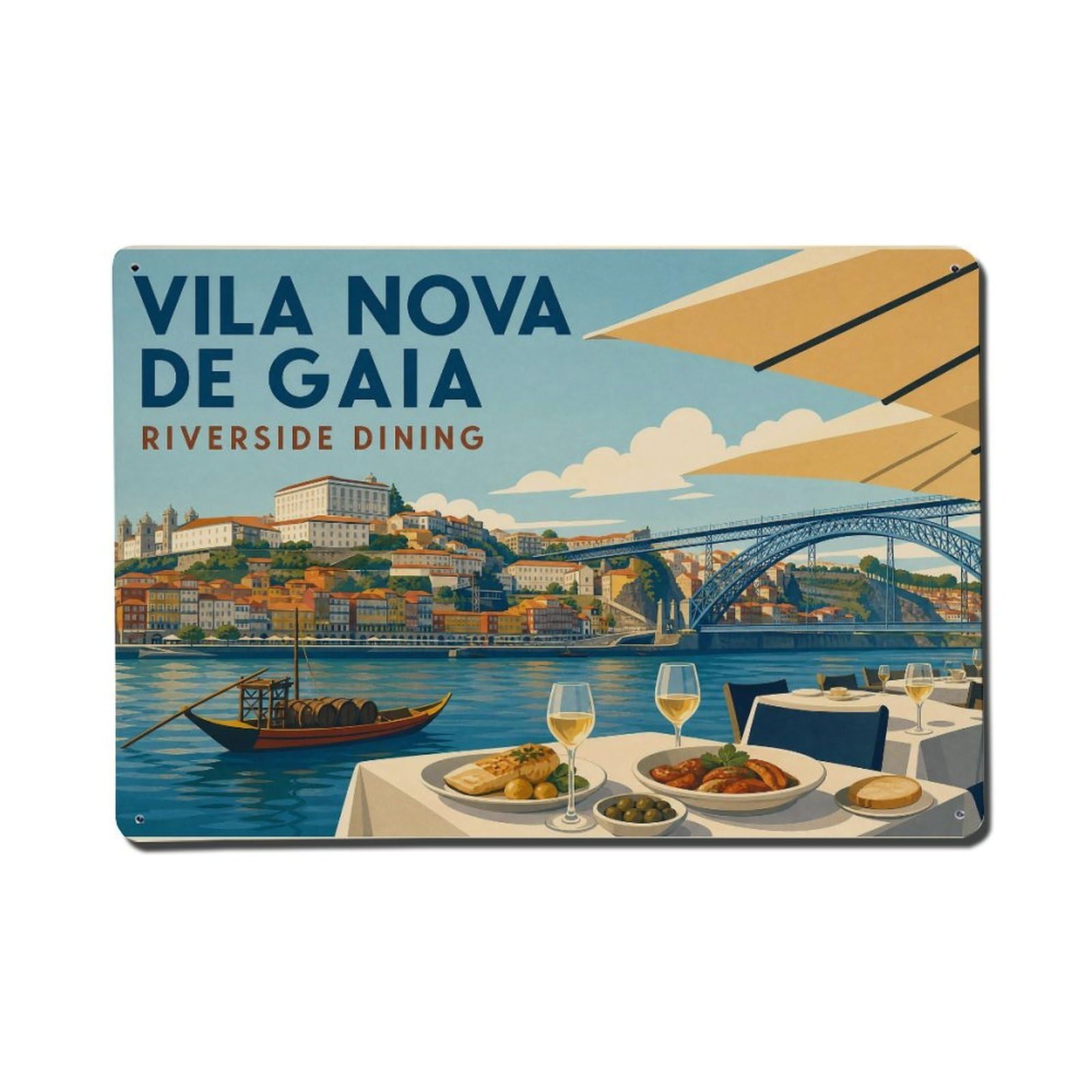 Metal Tin Sign Portugal Gaia Vintage Travel