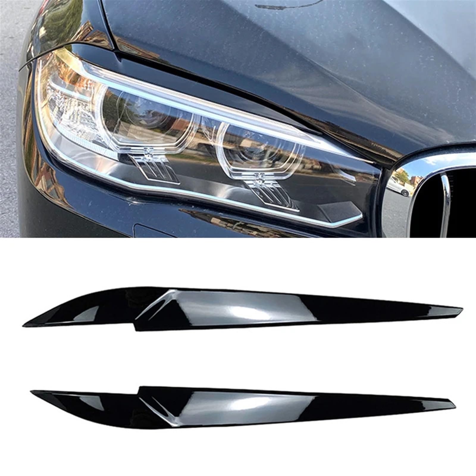 Dla X5 X6 F15 F16 Błyszczący Carbon Przedni Reflektor Brwi