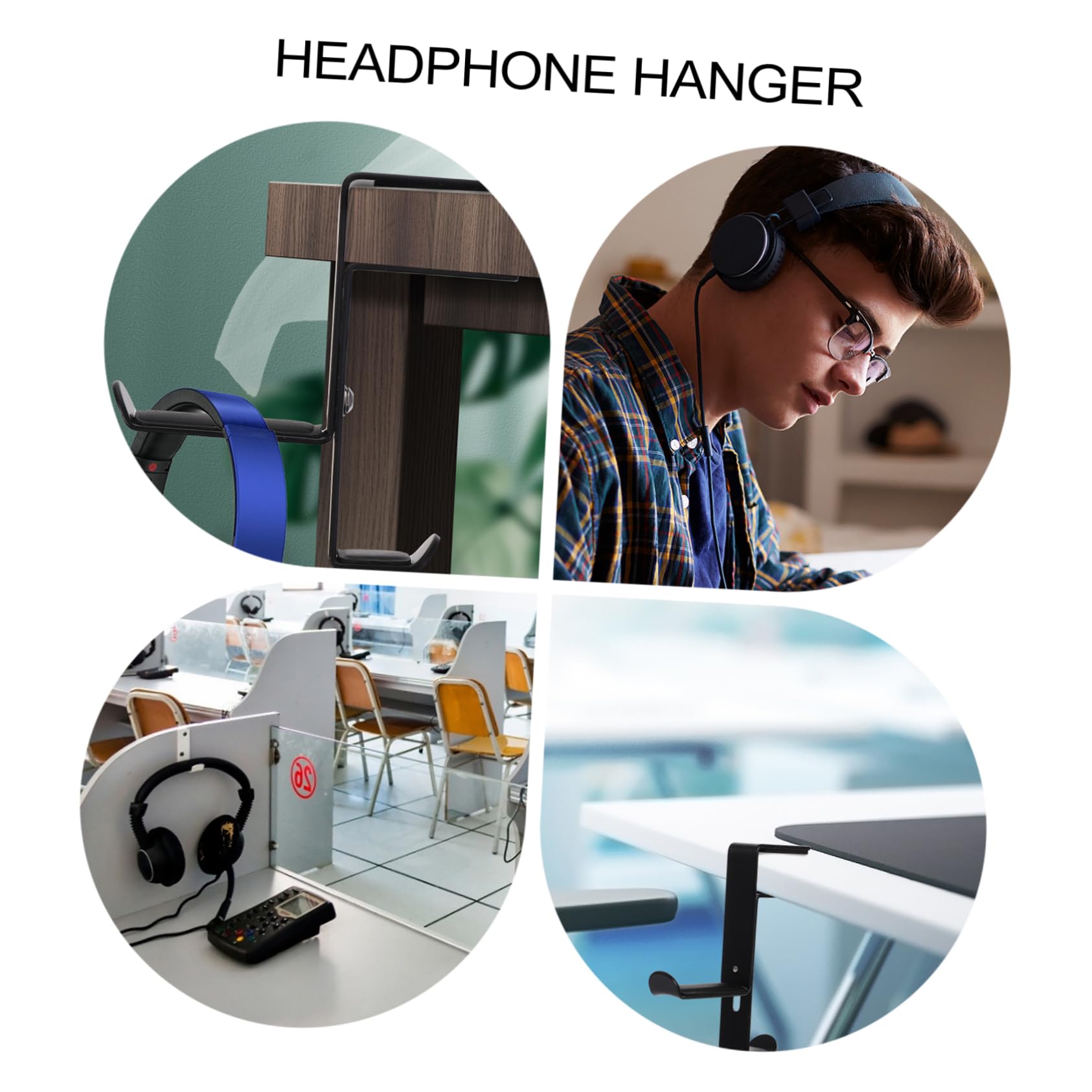Gadpiparty 3pezzi Supporto Regolabile Per Cuffie Metallo Con Gancio Da Scrivania Per Auricolari Installazione Semplice e Design Elegante Protezione Pu Per Headset