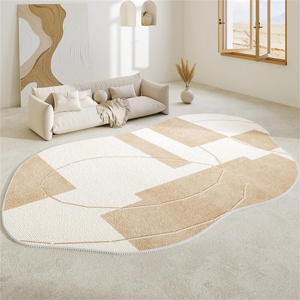 Verdickte Anti-Rutsch-Matte für die Garderobe, helle Wohnzimmerdekoration, geformter Teppich, unregelmäßige Teppiche für Schlafzimmer, Zuhause, waschbarer Teppich, A, 160 x 230 cm