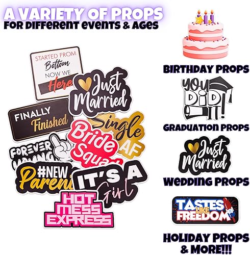 Miniatura 4 de (2000 Pack) Eleva tu experiencia de cabina de fotos con accesorios duraderos e impermeables para fotomatón  Perfecto para bodas, cumpleaños y