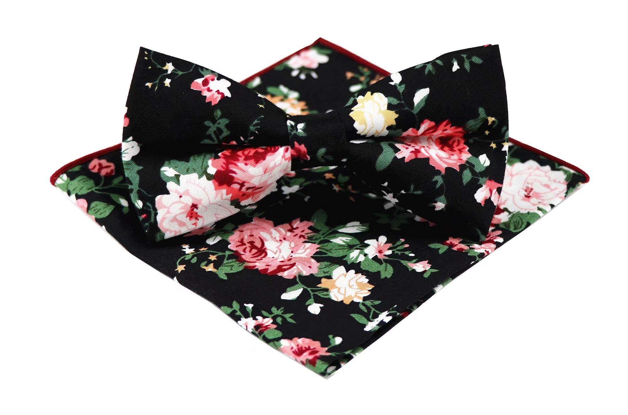 Secdtie Men's Skinny Tie Fashion Causal Cotton Floral Printed Linen Necktie
