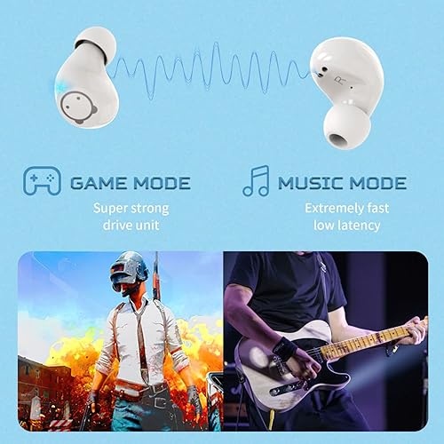 Miniatura 6 de Auriculares Bluetooth inalámbricos con funda de carga IPX5, impermeables, Bluetooth, con sonido de graves y micrófonos, control táctil, para deportes