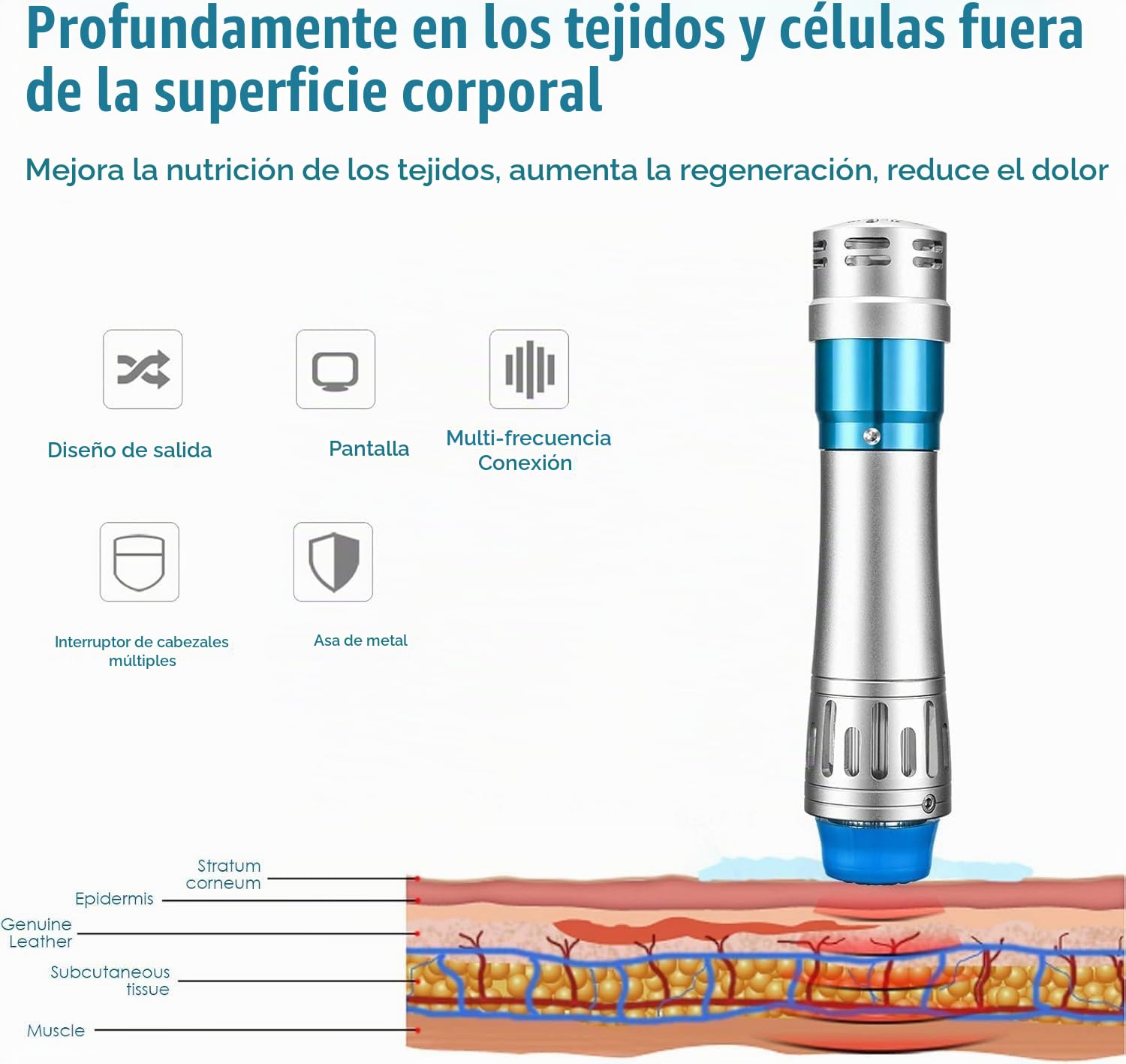 Máquina de terapia de ondas de choque 350W ED Masajeador de alivio del dolor Onda de choque para la disfunción eréctil, Relajación muscular, Tratamiento de la fascitis plantar (CE)
