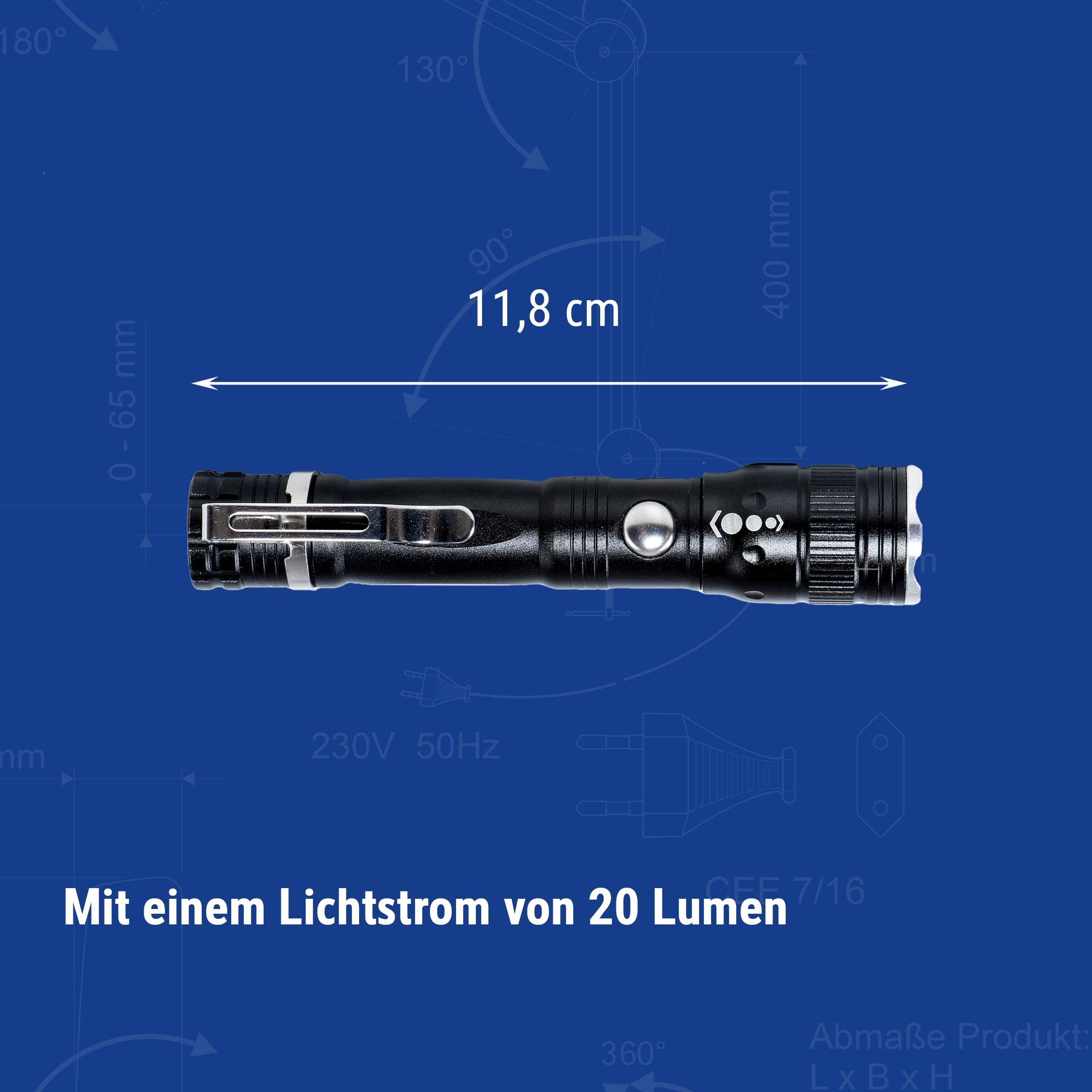 MAULkronos S LED-Taschenlampe – Klein, Handlich & Outdoor-tauglich Mit Bis Zu 196 M Reichweite – Perfekt Für Camping, Handwerk & Unterwegs