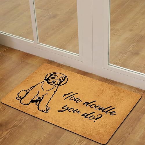 Miniatura 4 de How Doodle You Do - Tapete para puerta de entrada, divertido tapete antideslizante de goma para interiores y exteriores, 23.6 pulgadas de ancho x