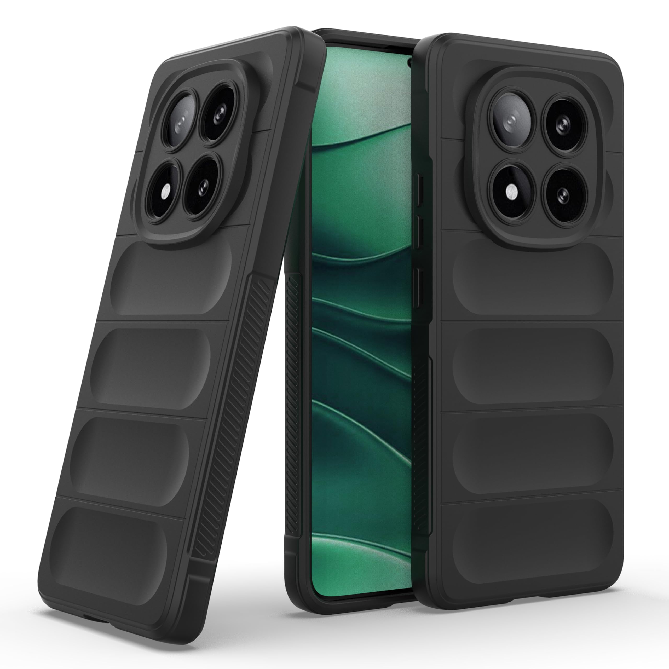 Zapcase Back Case Cover for Poco X7 5G | Compatible for Poco X7 5G Back Cover | Liquid Silicon Magic Case with Camera Protection | Black