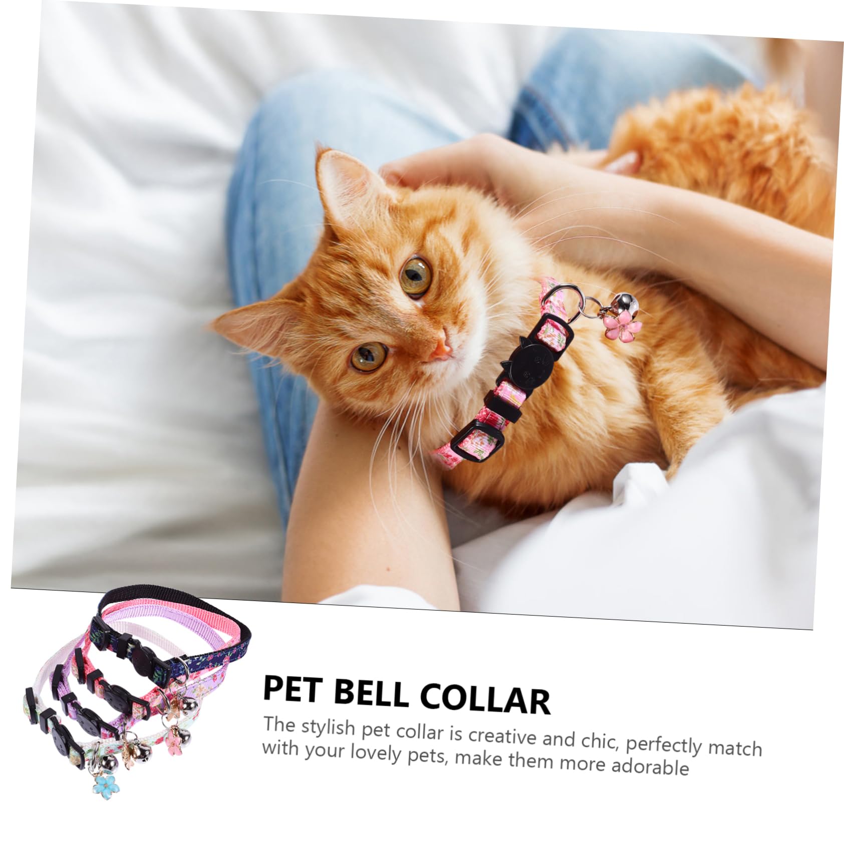 Kisangel 12 Piezas Collar de Gato Cat Collar decoración Floral callar de Perro Ajustable capacitación Collar de Mascota Lazos para Mascotas Gato Mascota Cuello Cadena de Mascotas Nylon