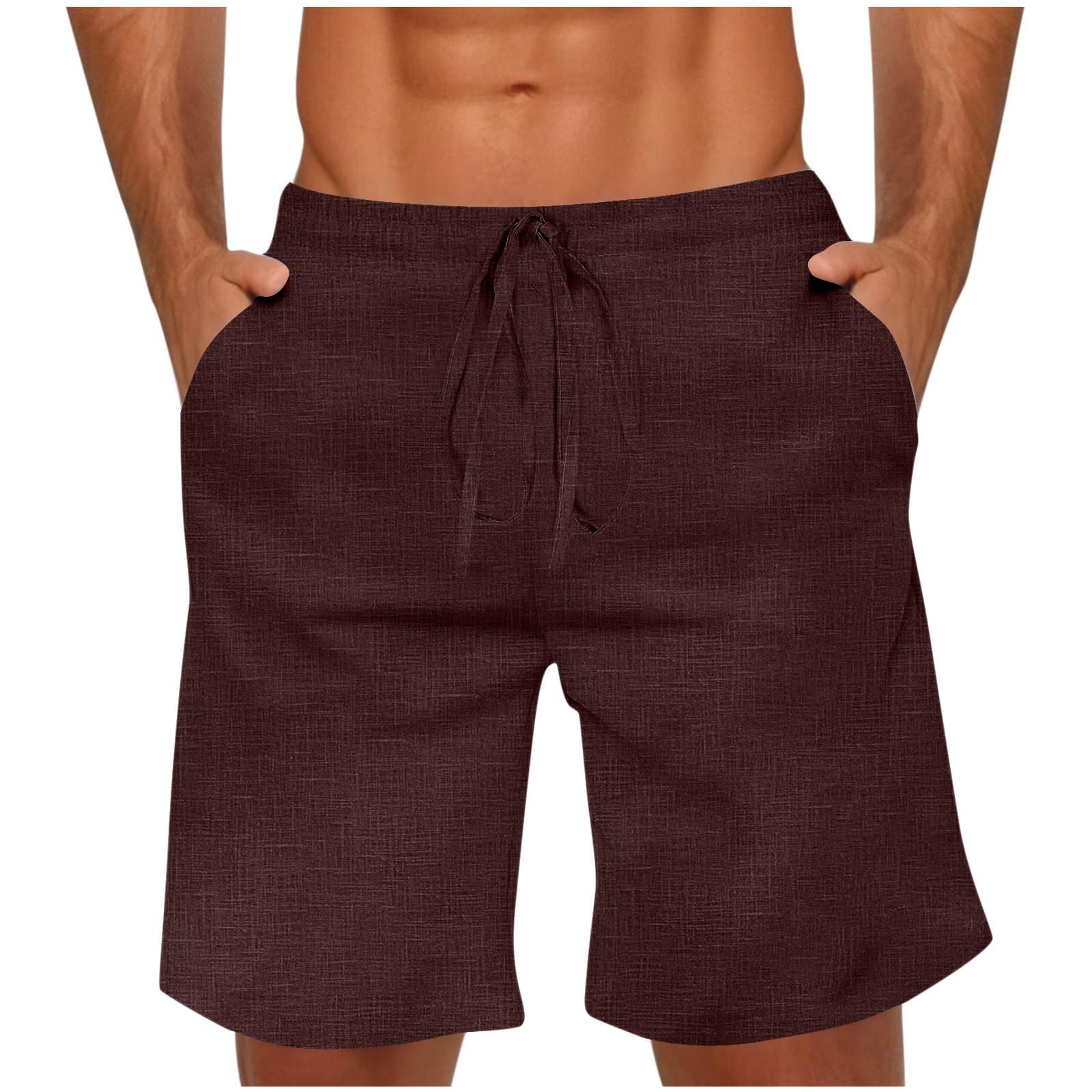 Kurze Hosen Herren Cargo Shorts Chino Shorts Sommer Freizeitshorts Kurz Arbeitshose Herrenshorts mit Kordelzug Wandershorts Elastische Taille Outdoorshorts Männer Sommershorts Wein XXL