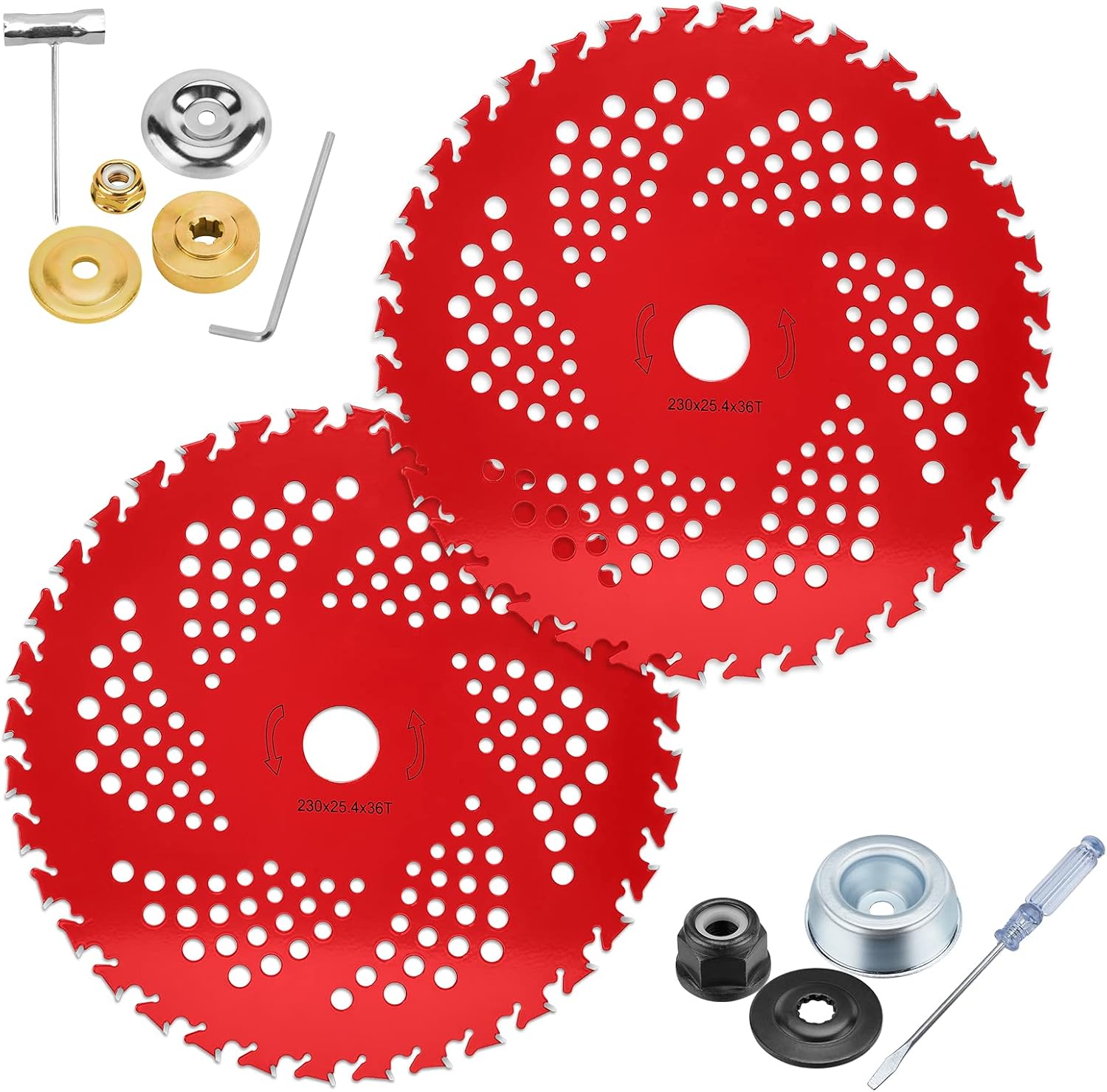 HK 2 Pack 9" x36T Carbide Tip Brush Cutter Blades Weed Eater Blades for