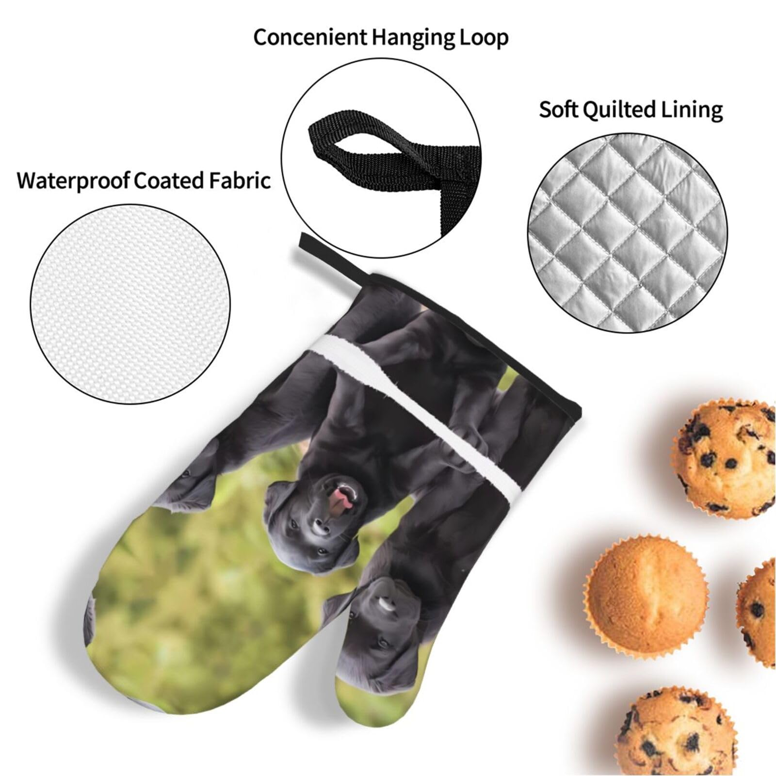 Guanti Da Barbecue Collie Liscio Rotondo Resistenti Al Calore Presine Da Cucina Impermeabile Set Di Guanto Da Forno Per Cucinare Microonde Grill