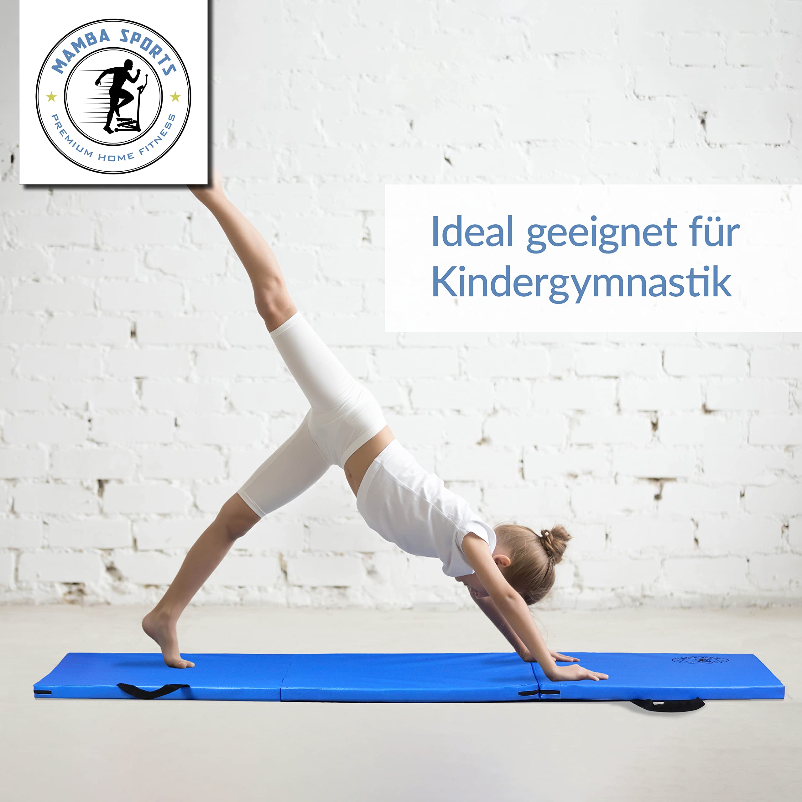 Klappbare Turnmatte - (182 x 70 cm) - 3cm dicke Weichbodenmatte - klappbar - Fallschutzmatten Outdoor & Indoor - Gymnastikmatte faltbar