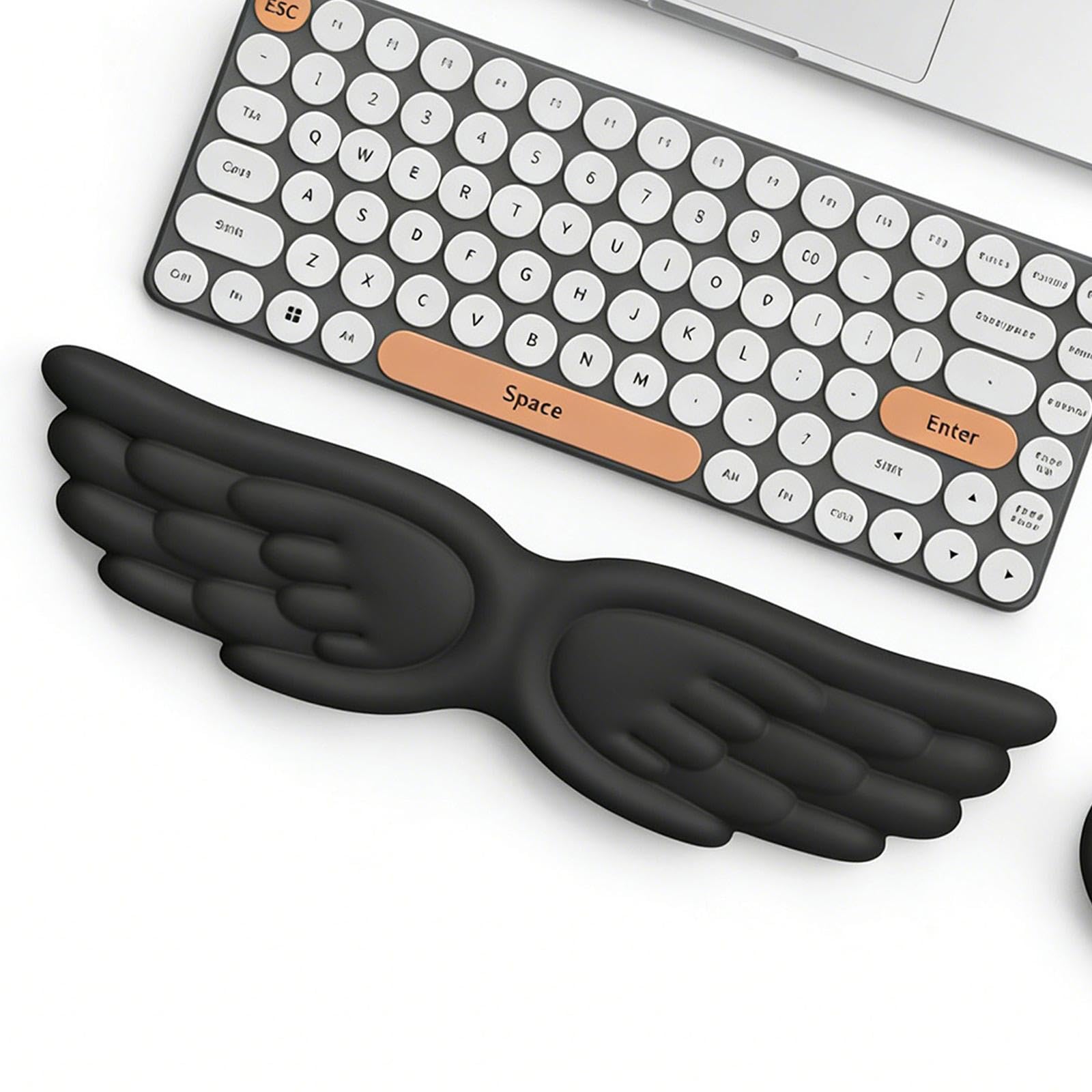 Reposamuñecas para Teclado de Muñeca Almohadilla de Silicona Función Ergonómica Superficie Antideslizante Apto para Oficina Hogar Taller, Negro