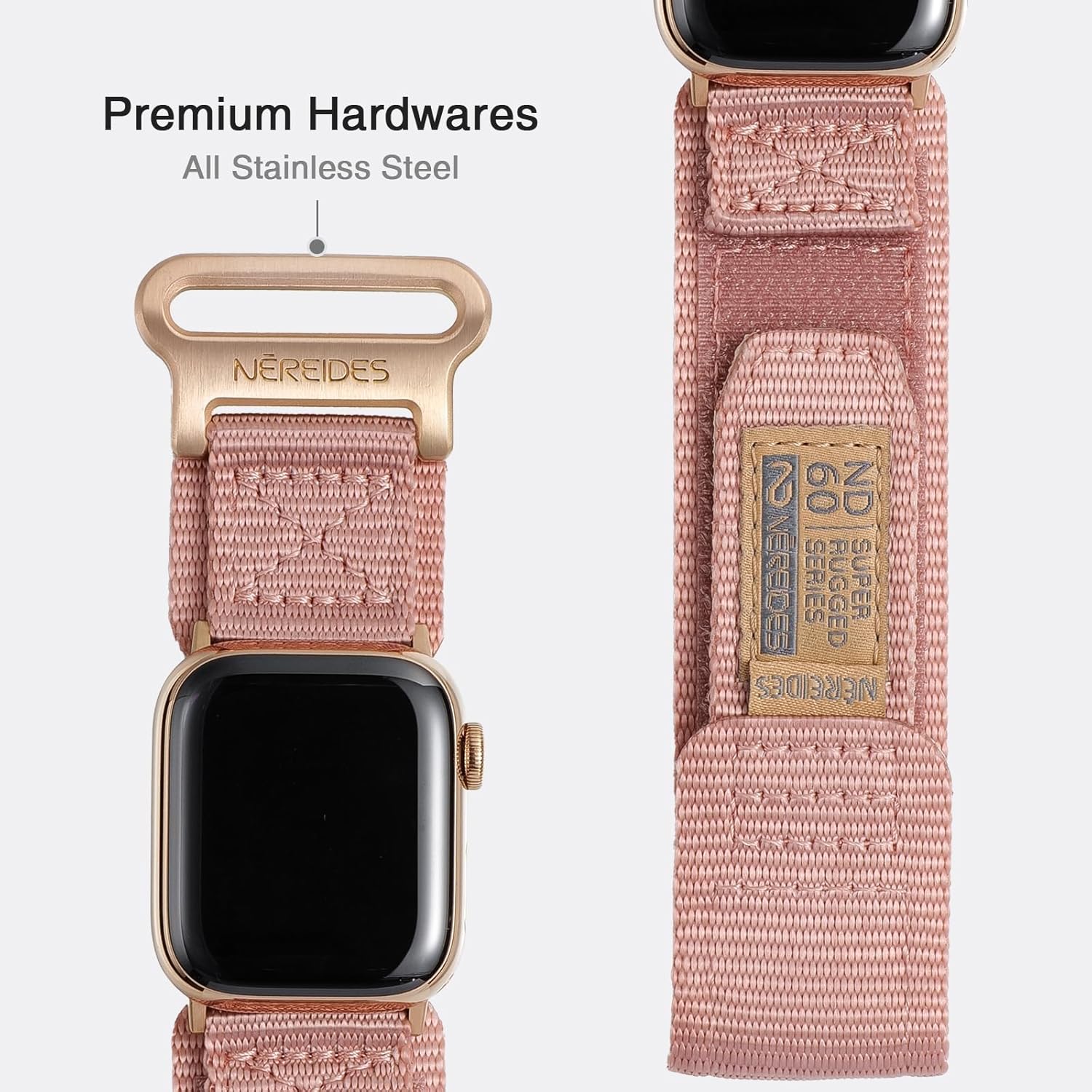 Compatible with Apple Watch Series 11 Band Series 10/9/8/7/6/5/4/SE/SE2/SE3,Nylon Sports Strap with Woven Design for Women 42mm/40mm/41mm/38mm,Pink