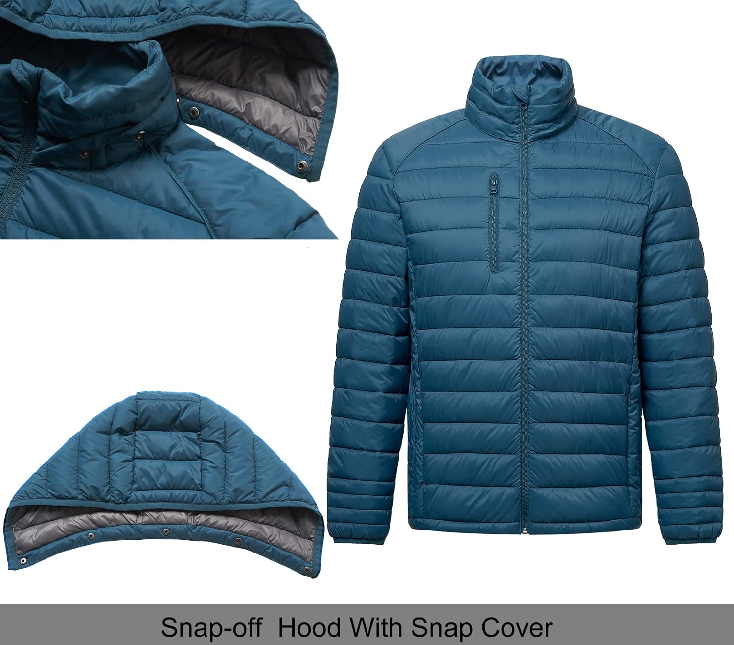 fit space Men's Insulated Synthetic Down Puffer Jacket Winter Warm Coat Quilted Water Resistant Packable Hiking Camping - Image 6