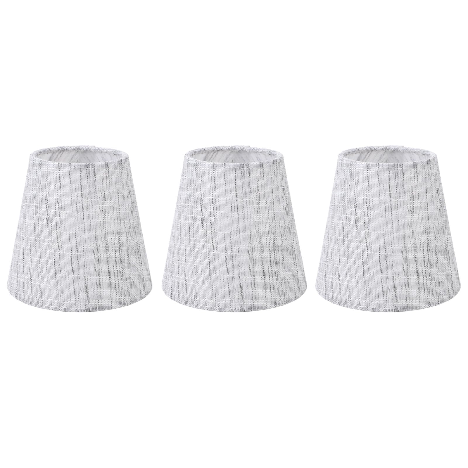 Fabric Lampshade, 3Pcs E14 Clip On Type Vintage Candle Chandeliers Lamp Cover with Marble Pattern Desk Lightingshade Pendant Lamp Shade Replacement for Living Room Bedroom — image 1