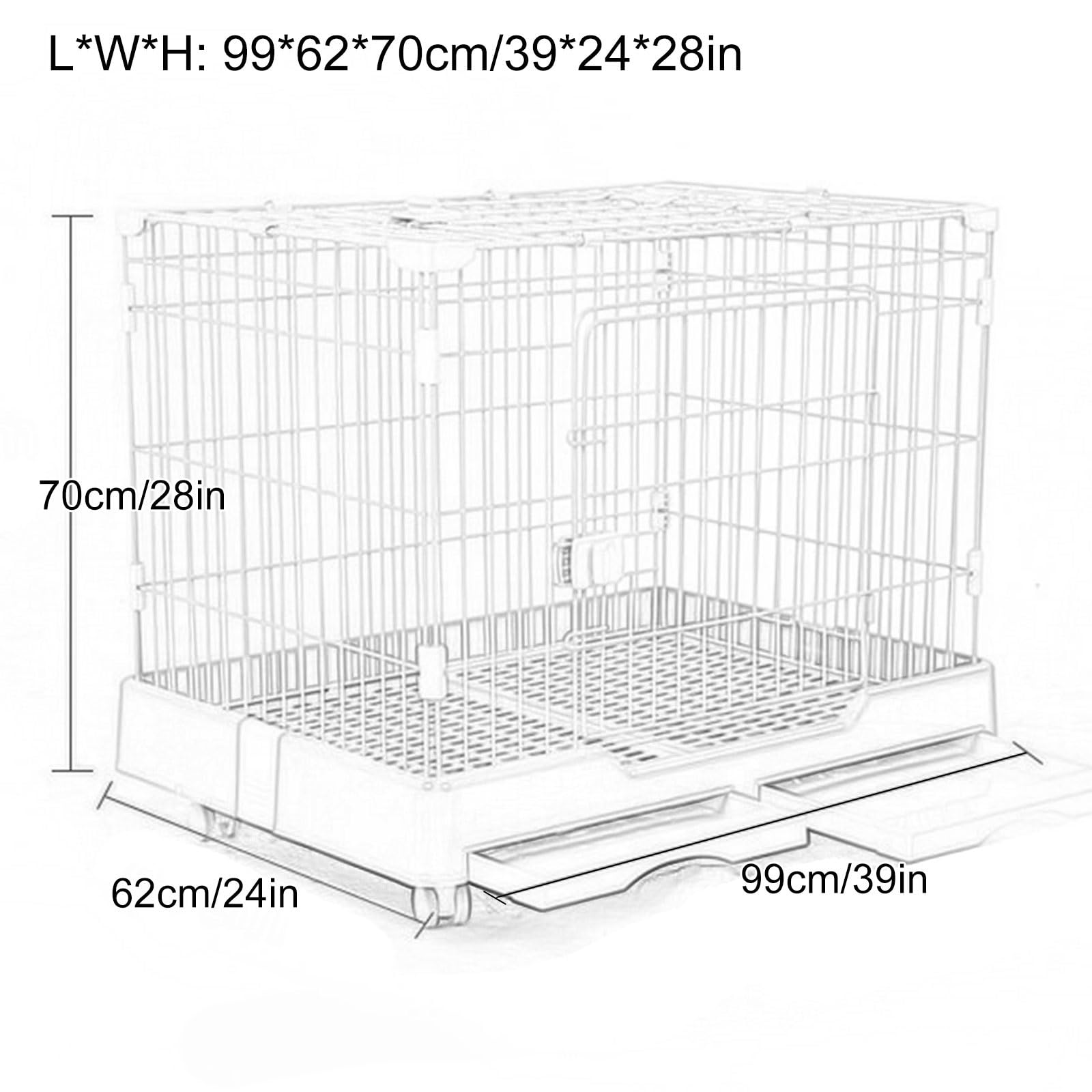 Jaula para Conejos para Interior y Exterior, para Hurones, Chinchillas, Jaula para Animales Pequeños, Jaula para Conejos Grandes(Green,99 * 62 * 70cm/39 * 24 * 28in)