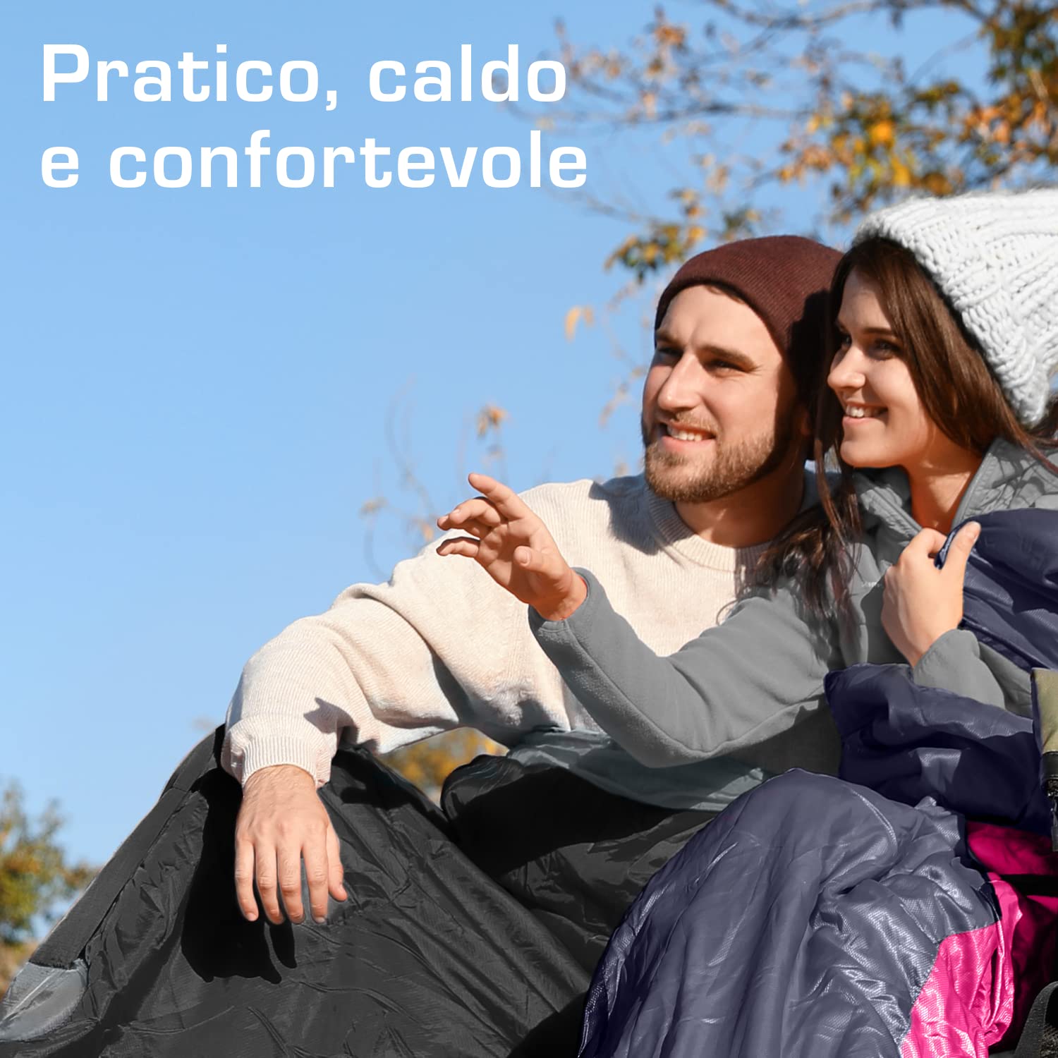 Active Era Premium Sacco a Pelo 4 Stagioni Rettangolare per adulti e bambini - Sacco a pelo leggero e impermeabile. Perfetto per campeggi e viaggi, con sacco a compressione