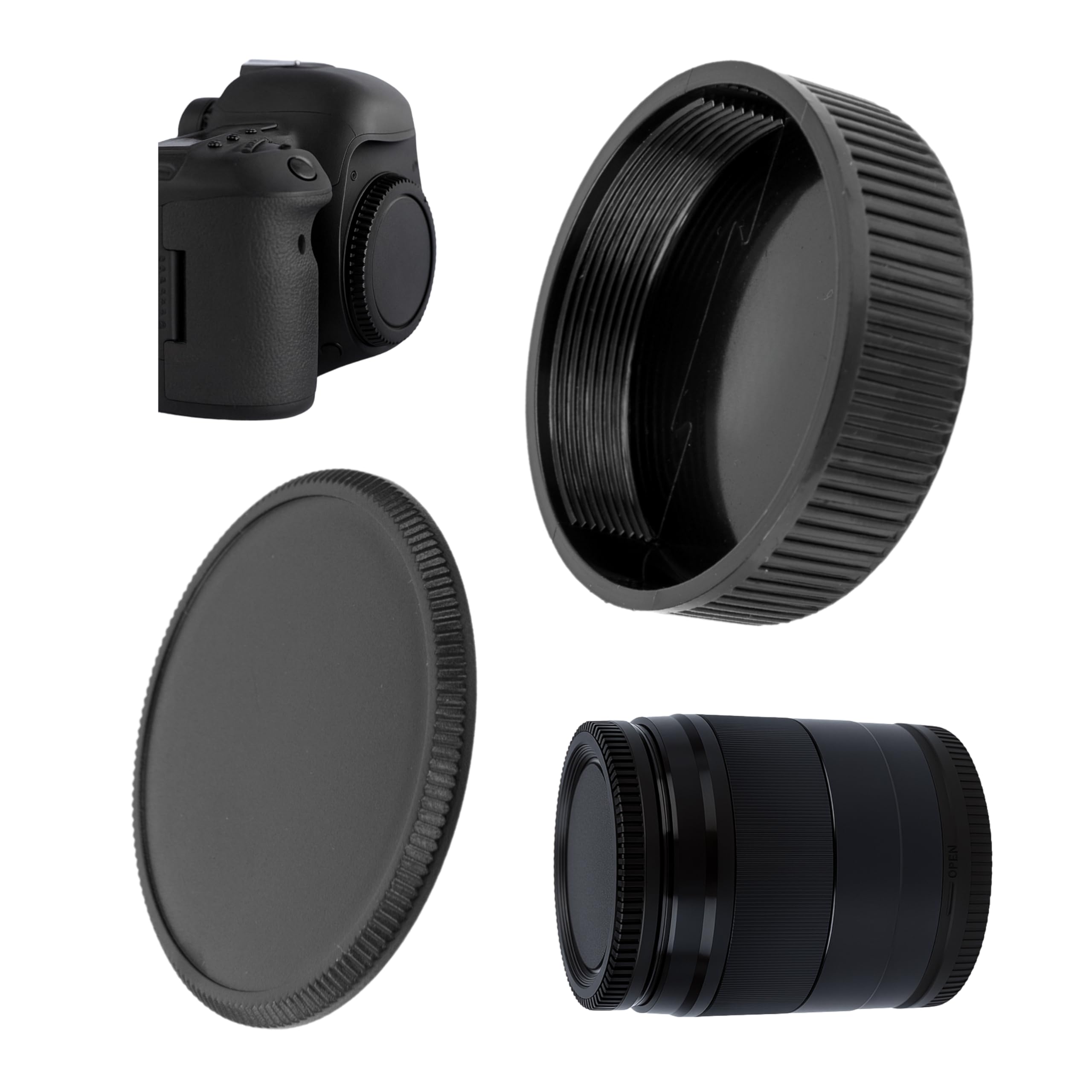 Set accessori per fotocamere con 1 copertura protettiva per fotocamera e 1 copriobiettivo posteriore, compatibile con LEICA M42, per obiettivo da 42 mm, ricambio cappucci protettivi, Camera, Cover