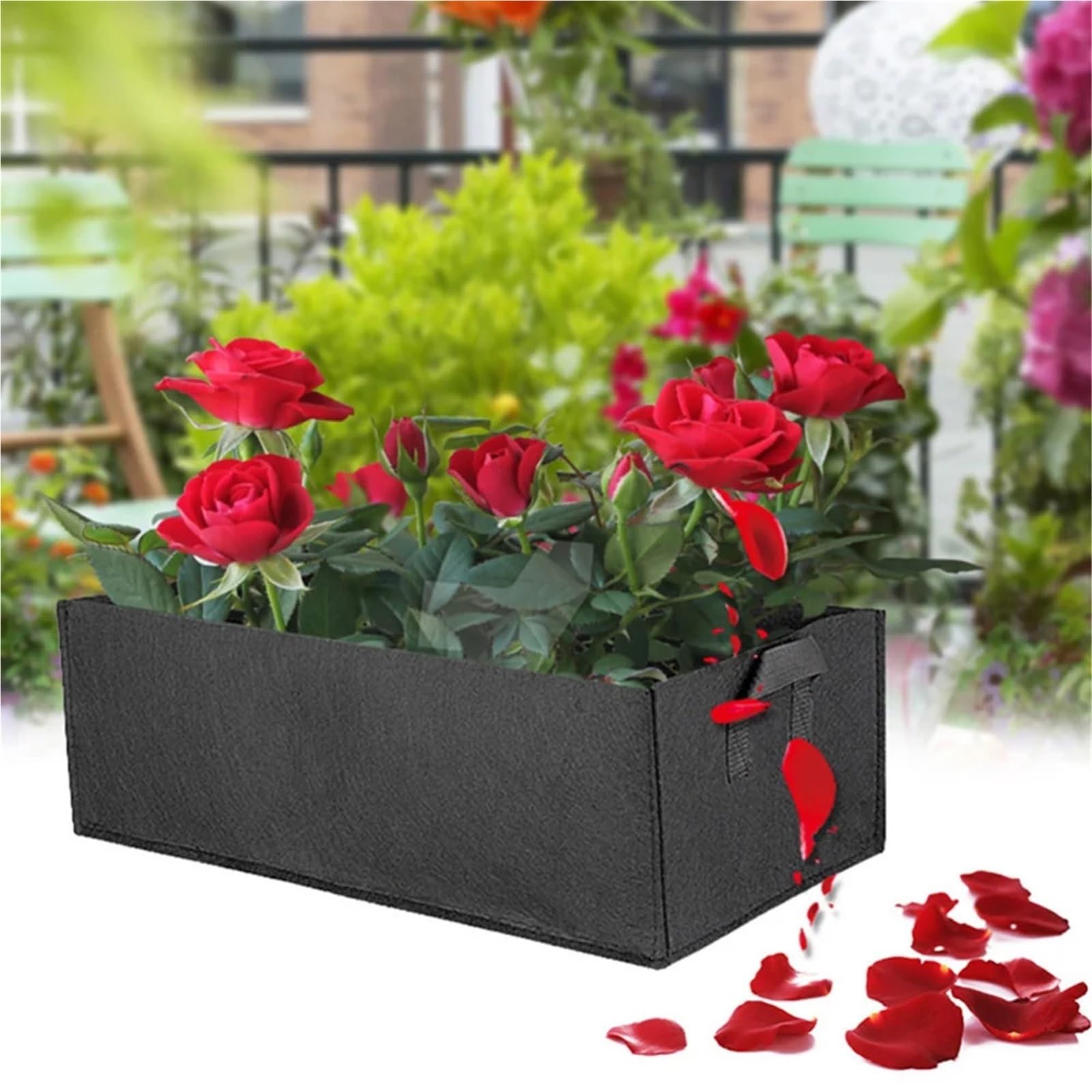 Bolsas De Siembra Bolsas de Cultivo de Plantas con 2 Asas, contenedor de plantación de Tela no Tejida Rectangular, Bolsa de Cultivo for Maceta de vivero para Papas，Tomates，Fresas(80x25x25cm)