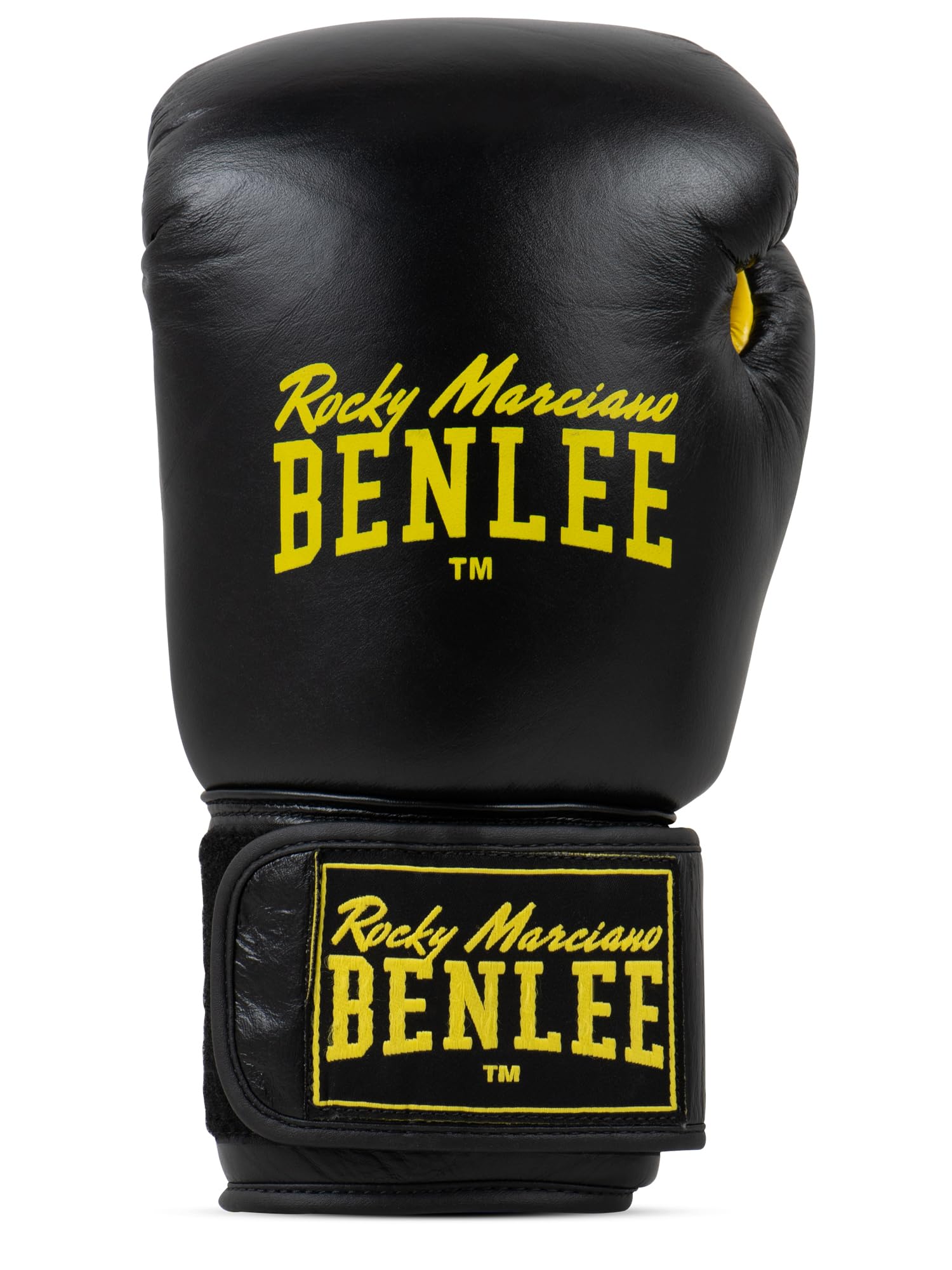 Benlee Rocky Marciano Unisex – Draco Leather Boxing Glove, Black/Yellow, 10 oz