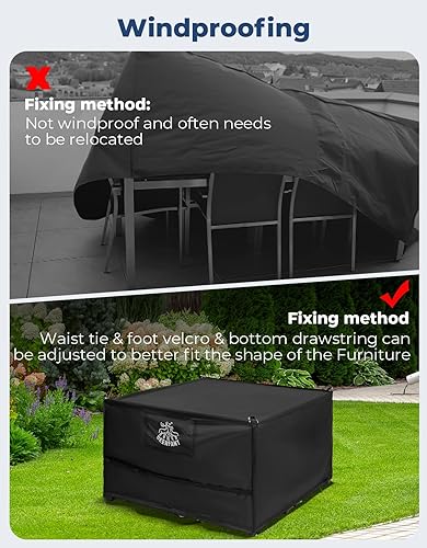 Miniatura 4 de DEERFAMY Fundas para muebles de patio, impermeables, para mesa y silla, resistentes a la intemperie, 600D, duraderas, juego modular para exteriores