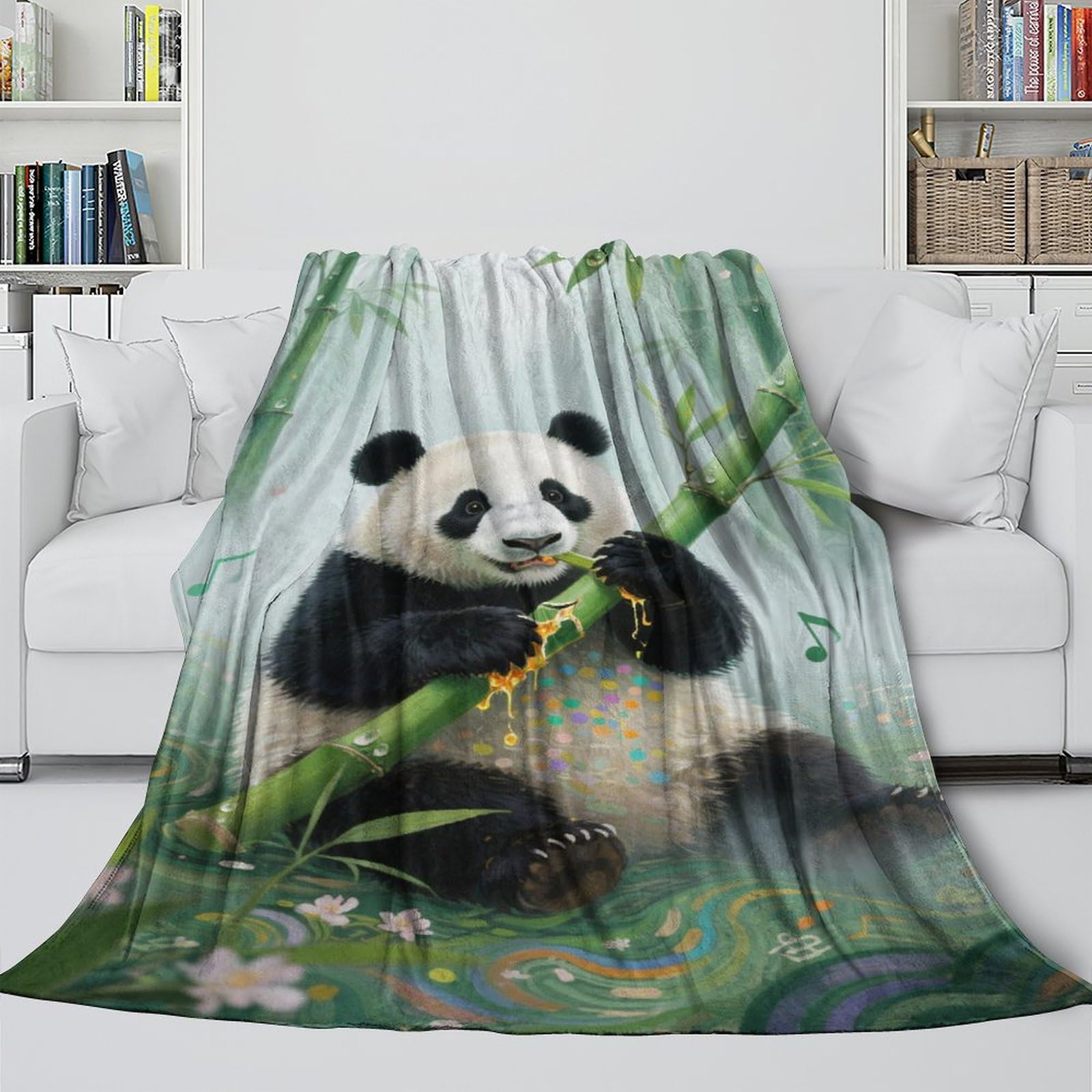 Panda Fleece Blanket - Air Conditioner Blanket Birthday Gift for Sister Brother Nephew Niece Colleague All Seasons - Sofa Bed Decor 40x50inch(100x130cm)