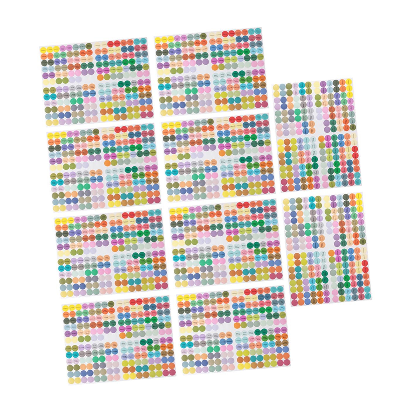 Operitacx Adhesive Round Essential Oil Bottle Label Stickers 10pcs Colorful Dot Packaging Stickers for Roller Bottles and Home Jar Marking