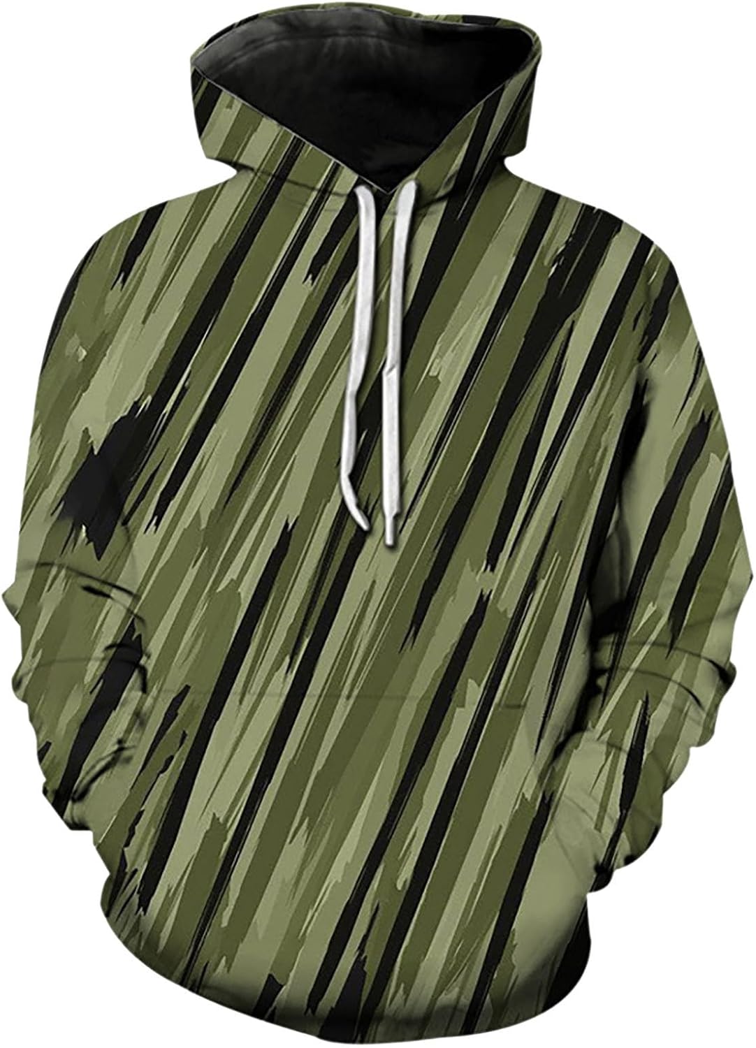 Lightweight Hoodies For Men Long Sleeve Printed Pullover Sweatshirts Regular-Fit Clothes With Pocket For Walking Outdoor