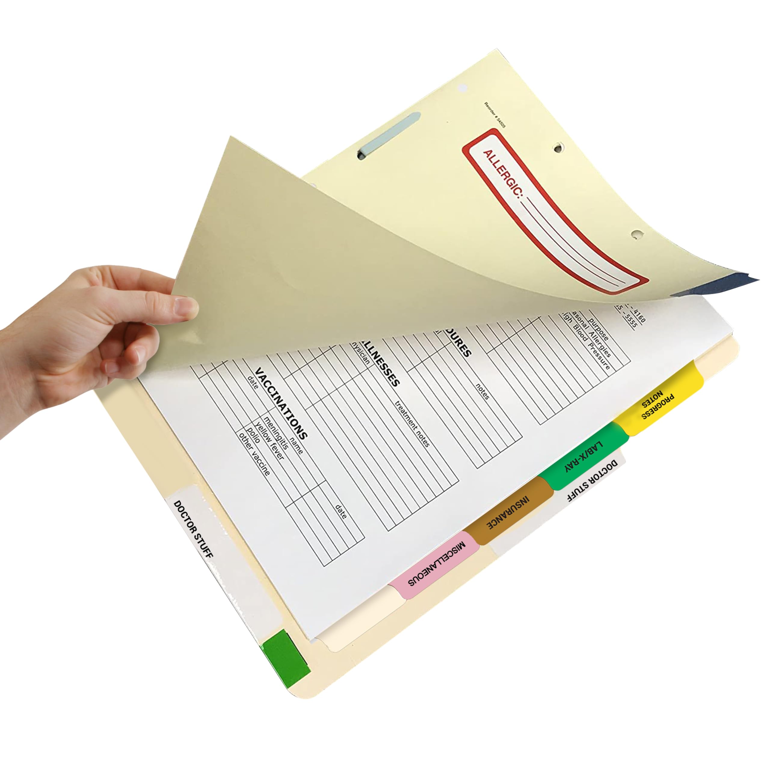 Doctor Stuff - Stock Medical Chart Dividers, 65 Sets of 6 Popular