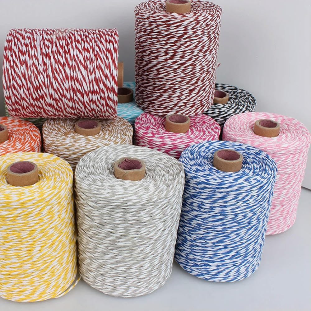 Wstążka papierowa 280 m z rafii do torebki DIY czapką | Wielokolorowa przędza szydełkowa ze słomy, naturalna ekologiczna wstążka do pakowania(Yellow White)