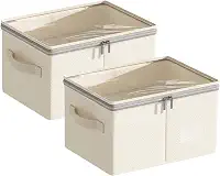 Kit 2 Caixas Organizadoras 9L com Tampa Transparente - para Meias, Acessórios e Maquiagem