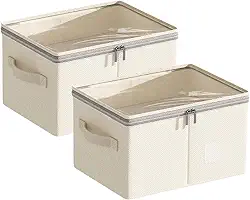 Kit 2 Caixas Organizadoras 9L com Tampa Transparente - para Meias, Acessórios e Maquiagem