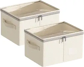 Kit 2 Caixas Organizadoras 9L com Tampa Transparente - para Meias, Acessórios e Maquiagem