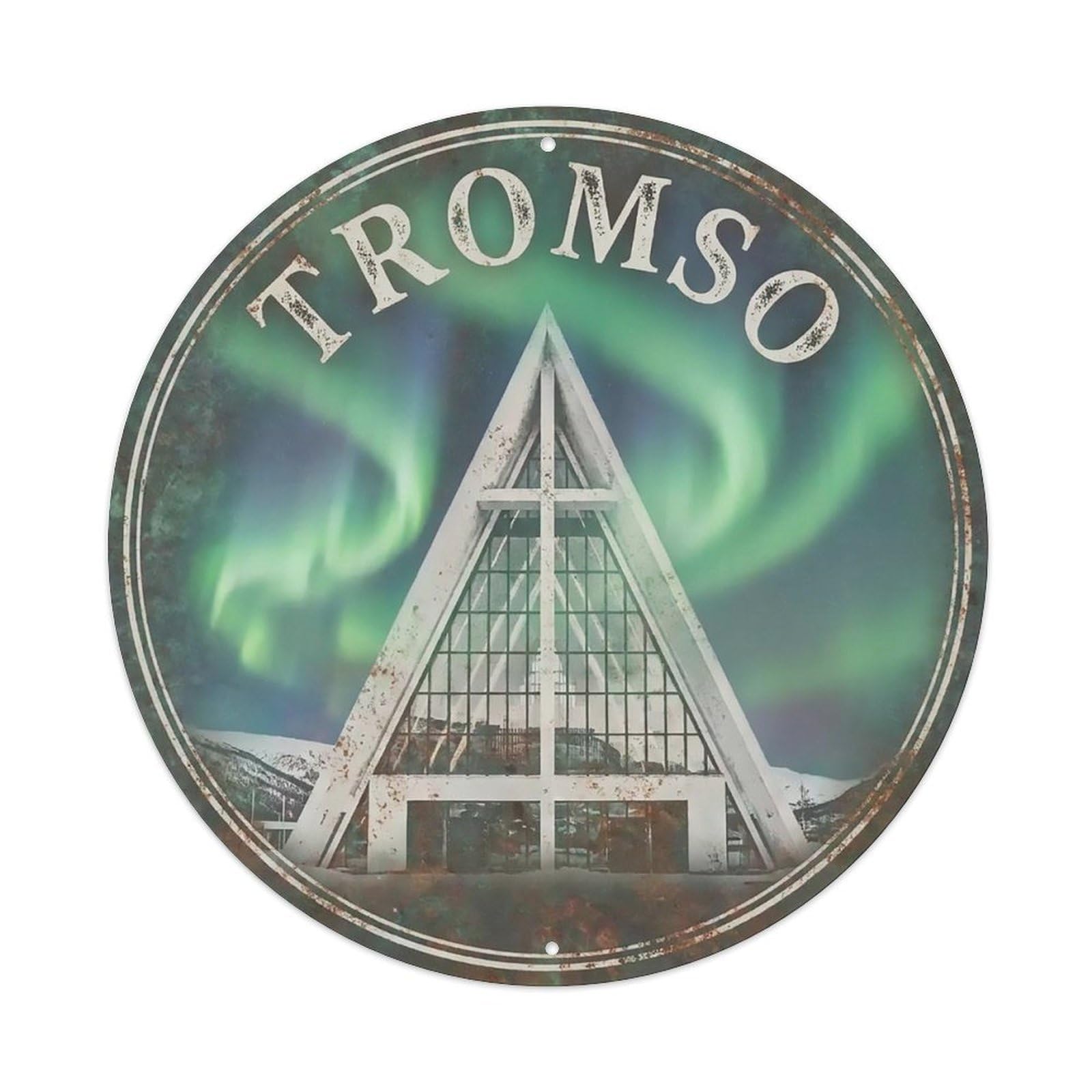 Travel Vintage Norway Tromso Metal Tin Sign