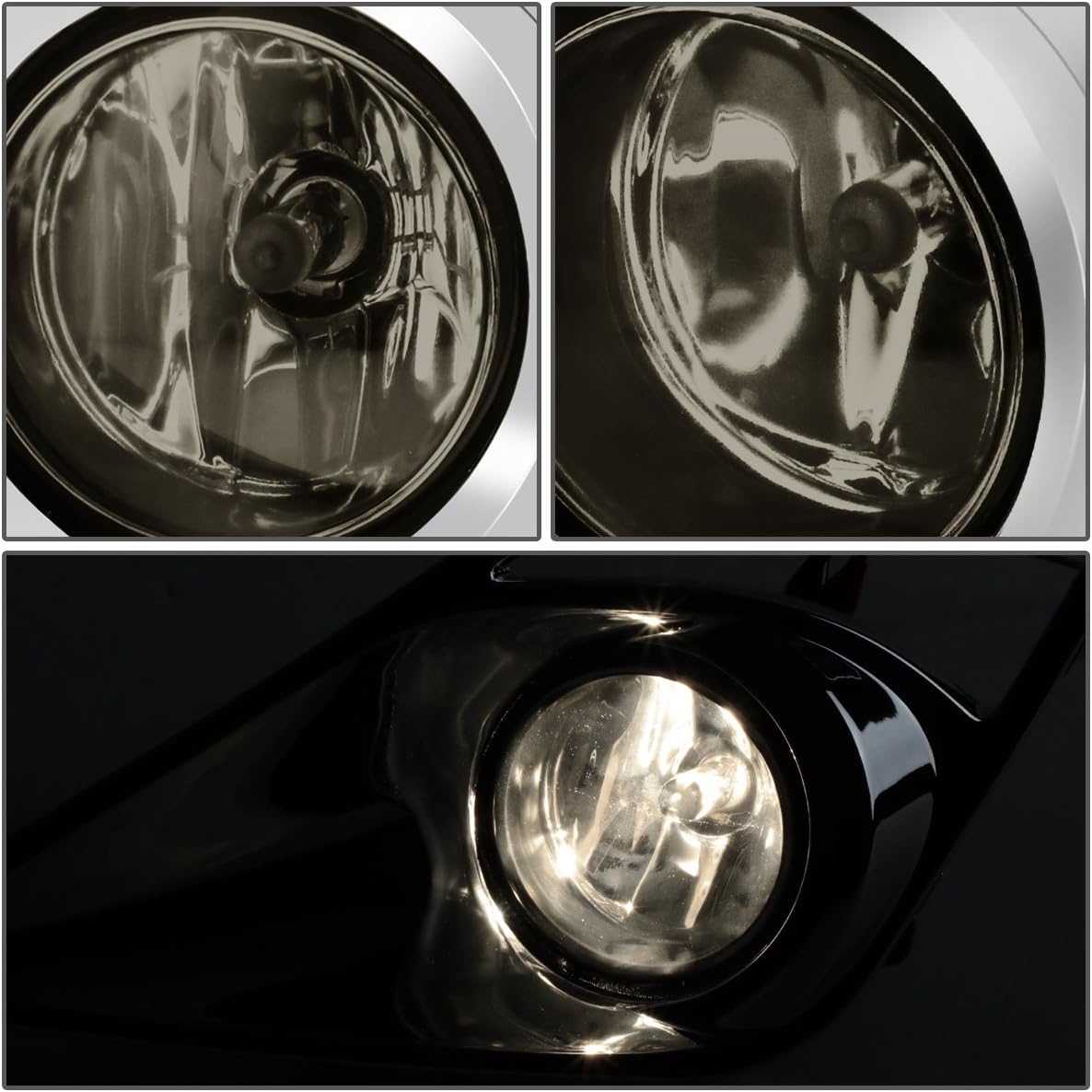 Auto Dynasty Fog Lights Assembly Compatible with 2013-2016 Scion FRS, Fog Lamp Replacement, Driver Passenger Side, Smoked Lens