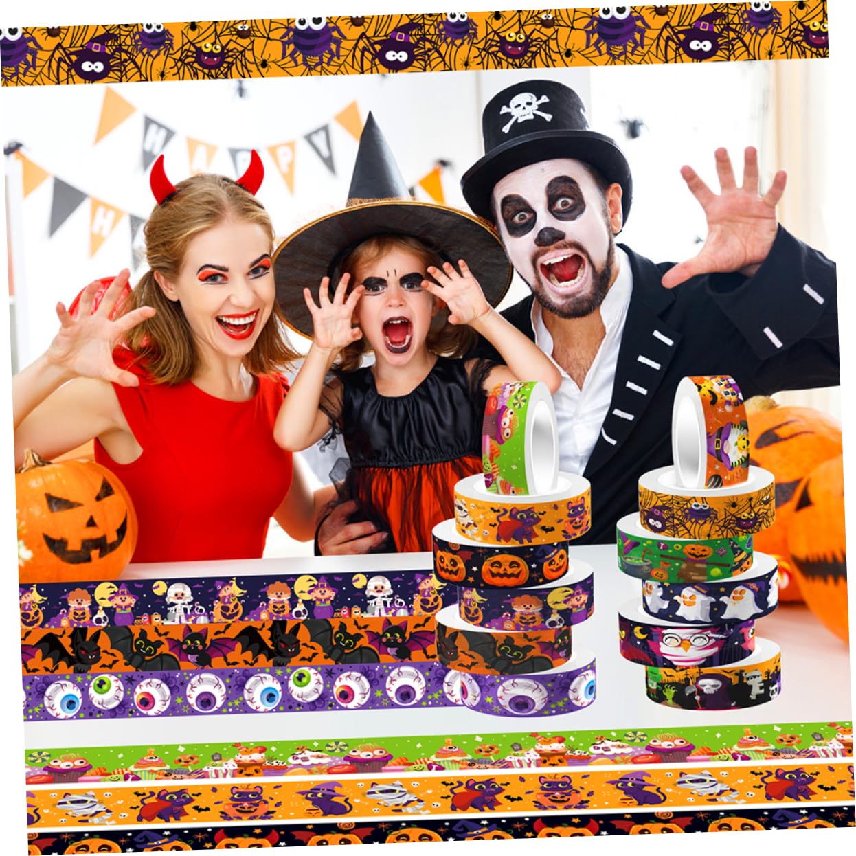 Lurrose 5 Set Di Nastri Decorativi Per Halloween Carini Di Nastro Washi Per Scrapbooking Nastro Decorativo Per Festival 10 Modelli 12 * 5
