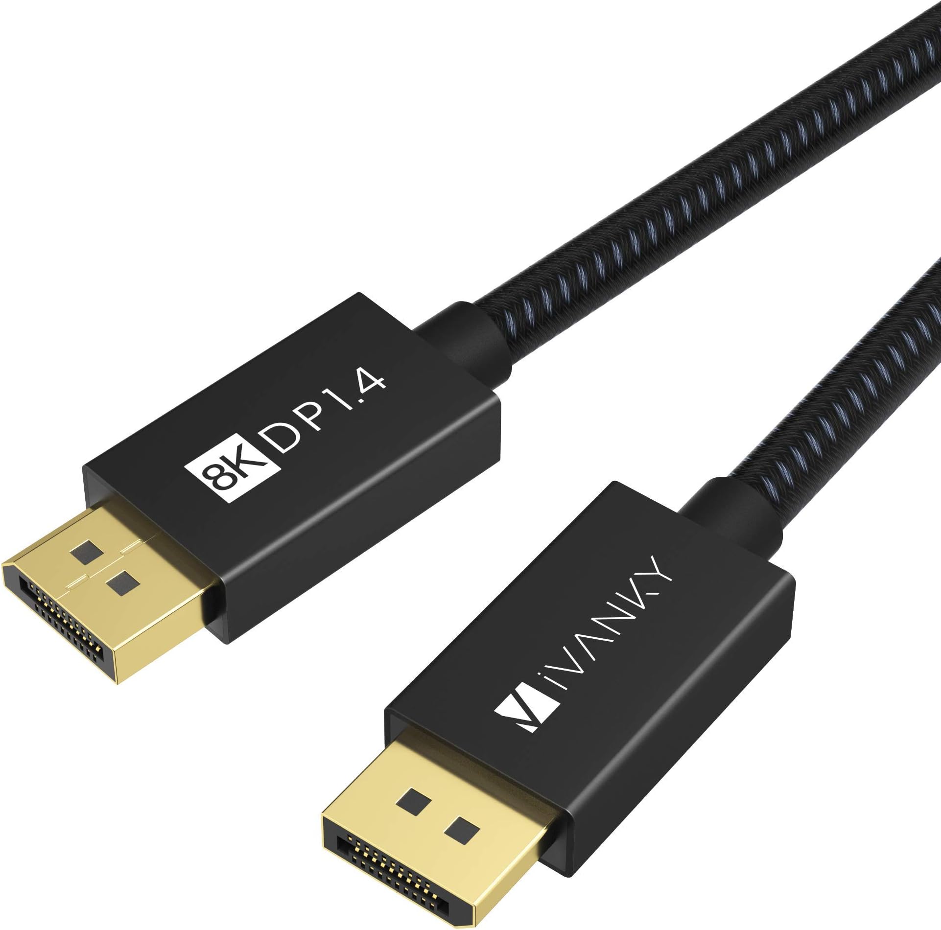iVANKY 8K DP Cable DisplayPort Cable 1.4【VESA Certified】1M DisplayPort Cable Gaming Monitor Cable DP to DP 8K@60Hz/4K@144Hz 32.4Gbps HDR HDCP2.2 Support Nylon Braided Durable High-Speed PC PS4 PS5