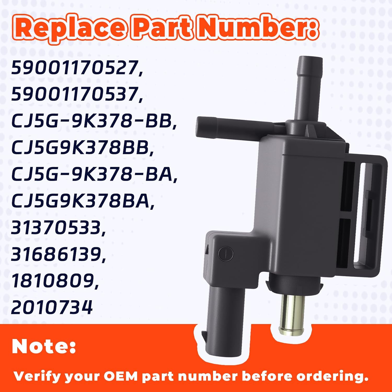 CJ5G-9K378-BB Turbocharger Boost Solenoid Valve – Compatible With Ford Fusion 2013-2015, Escape 2013-2016, Transit Connect 2014-2016 1.6L