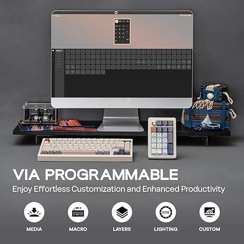 Miniatura 3 de EPOMAKER EK21 VIA Junta numérica con batería de 1000 mAh, BT 5.02.4GHzNumpad de intercambio en caliente con cable con perilla de aleación de