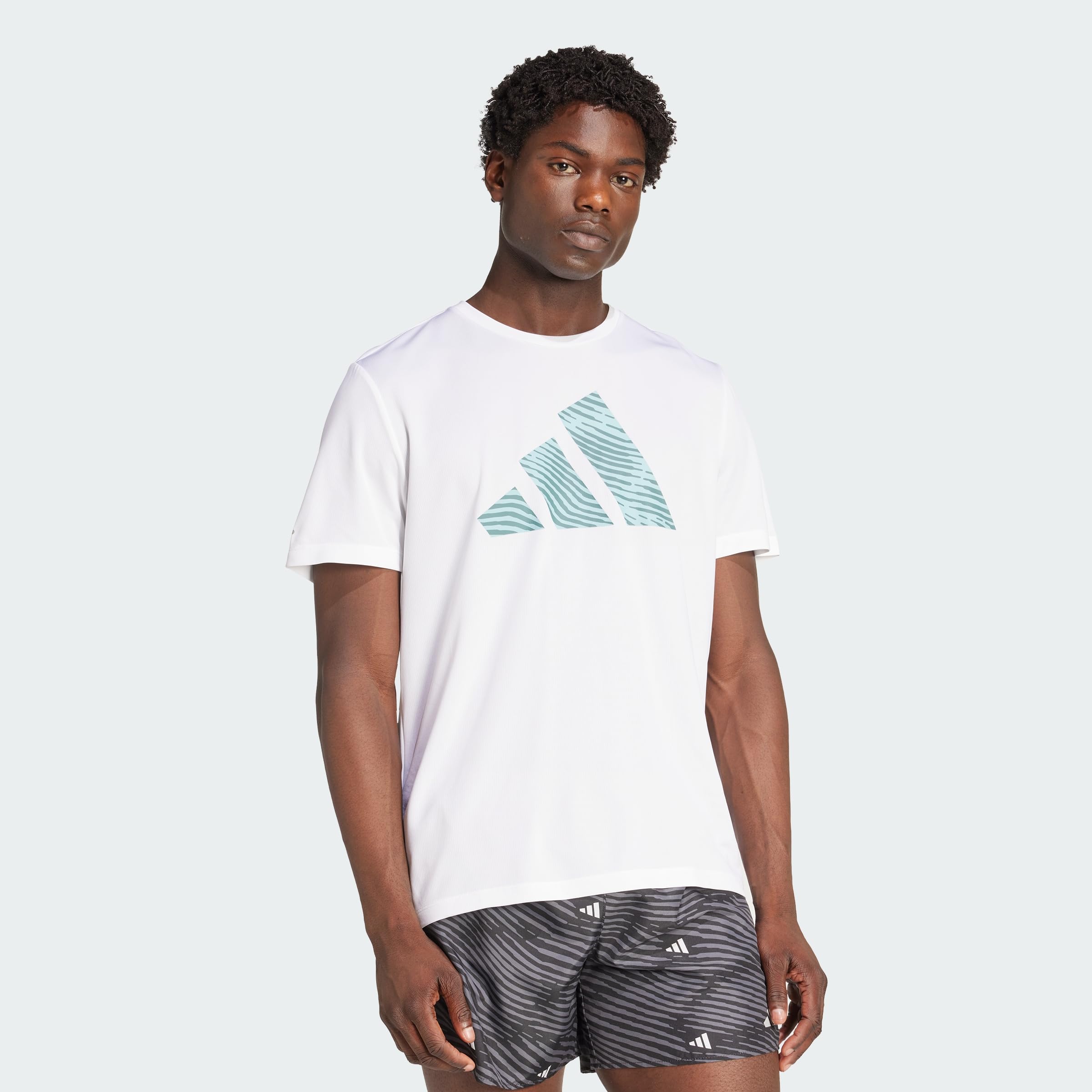 adidas Men's adi365 Running Essentials Brand Love Tee, White, L