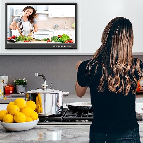 Miniatura 5 de Feihe TV de pantalla plana LED HD de 19 pulgadas, pantalla IPS de 1080p, con sintonizadores digitales duales ATSCHDMIVGAAVUSB, TV RV de 12 voltios,