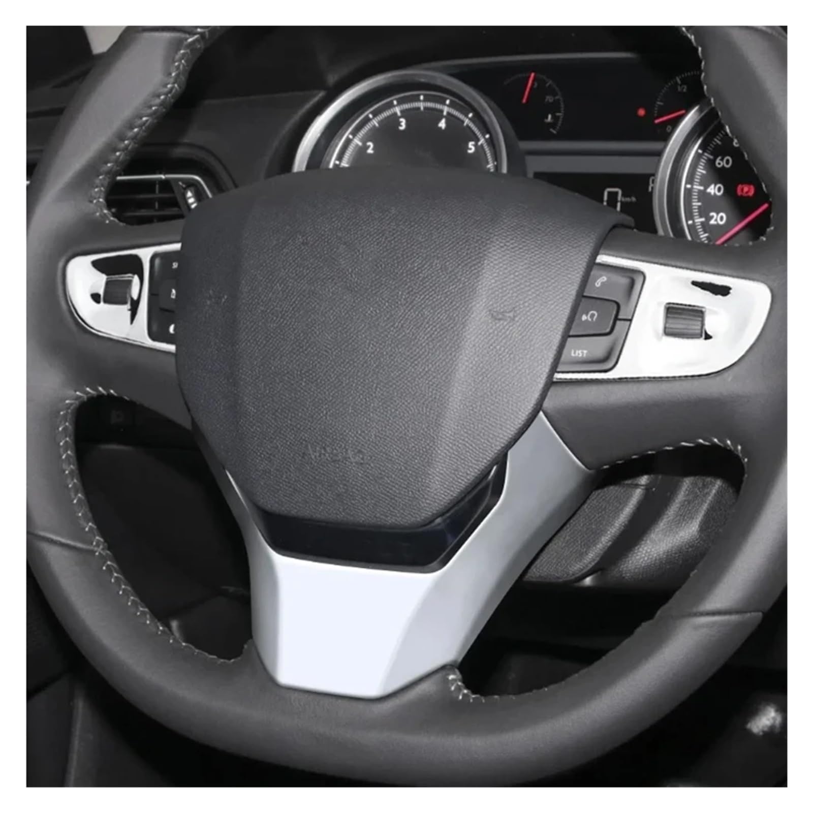 3 sztuki/zestaw nakładek na kierownicę samochodową | Compatible With Peugeota,408 2014-2019,akcesoria stylizacji konsoli środkowej samochodu(ABS silver)
