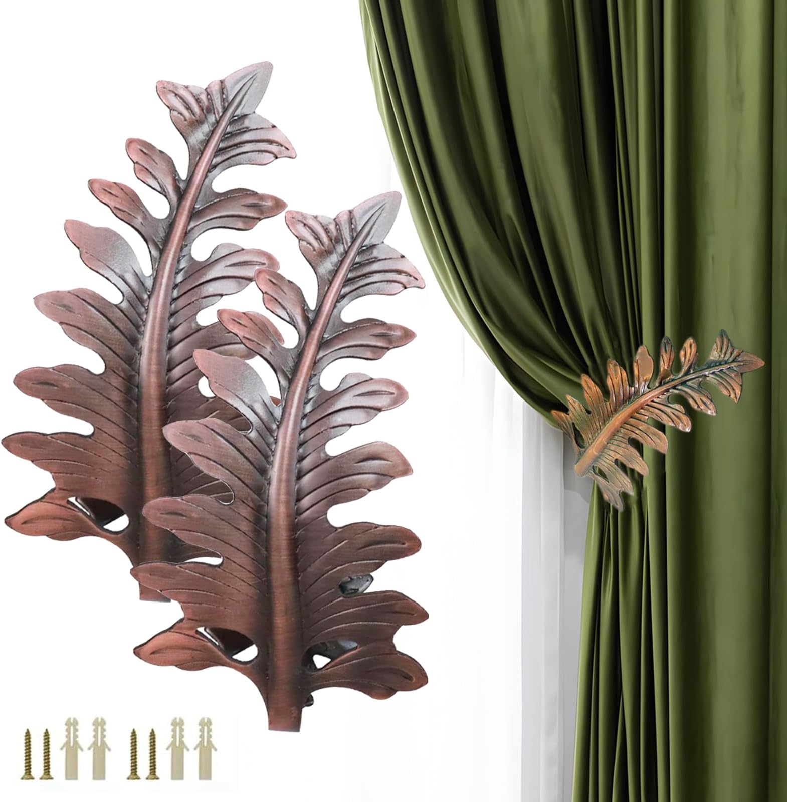 Joyci 1Pair Big Leaf Curtain Tiebacks Novelty Fashion