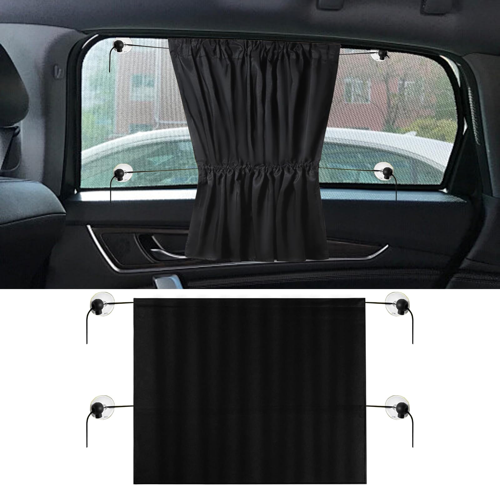 Parasol Coche bebé,2 Piezas Parasol Coche Infantil Lateral,Mosquitera para Coche,65 x 50 cm,para Boquear los Rayos UV y el Calor, Fácil de Instalar,Compatible con la mayoría de lvehículos