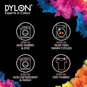 Dylon Wash and Dye used Worldwide by Best Designers, Suitable for Natural Large Fabrics, Multi-Purpose, Permanent and Easy to Apply, Color: Velvet Black