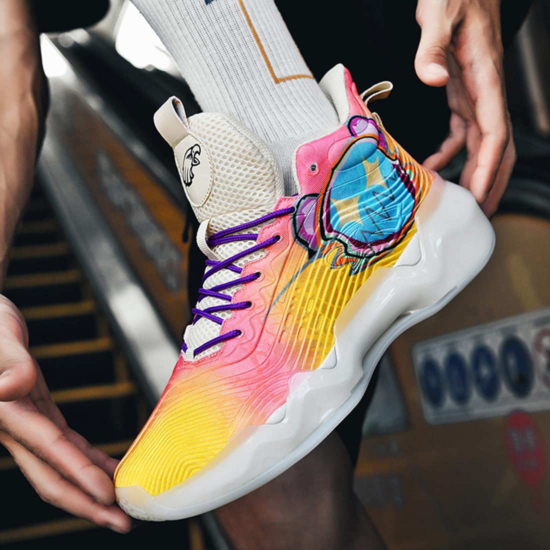 Męskie buty do koszykówki, buty sportowe, amortyzujące wstrząsy, antypoślizgowe buty do koszykówki, męskie lekkie buty sportowe, do biegania, antypoślizgowe, sportowe trampki, Sce K24, 39 eu