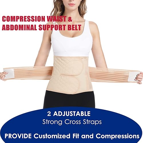 Miniatura 3 de Funcy Faja abdominal poscirugía para hombres y mujeres, cinturón de soporte de cintura para recuperación posparto, envoltura de compresión para