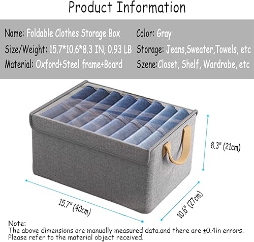 Miniatura 3 de AARAINBOW Contenedores organizadores de ropa para armario, 4 unidades, cajas de tela, apilables, plegables con tapa, contenedor de almacenamiento de